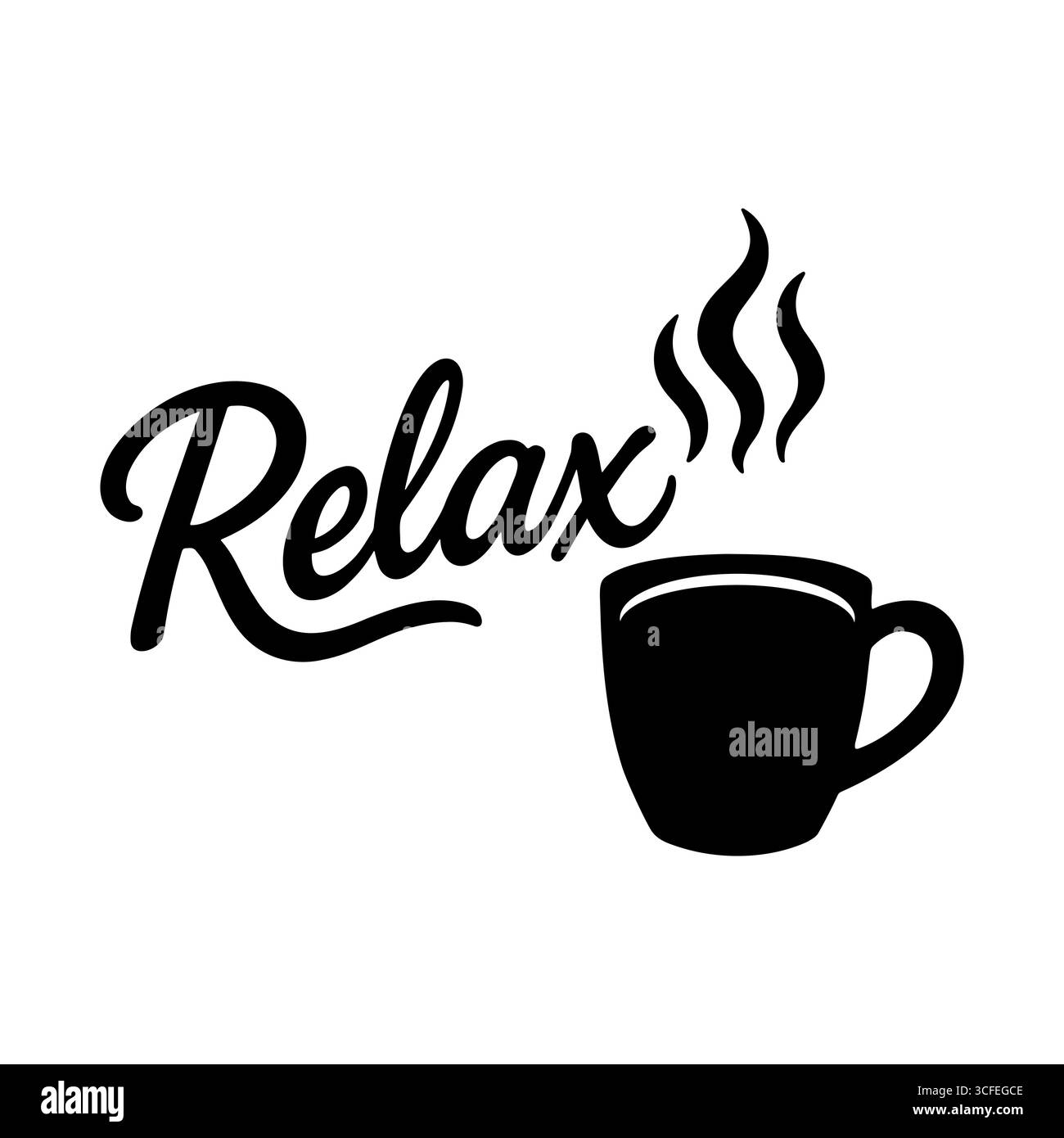Détendez le vecteur de logo avec tasse à café et vapeur dans la conception de script moderne Illustration de Vecteur Détendez le vecteur de logo avec tasse à café et vapeur dans la conception de script moderne Illustration de Vecteur