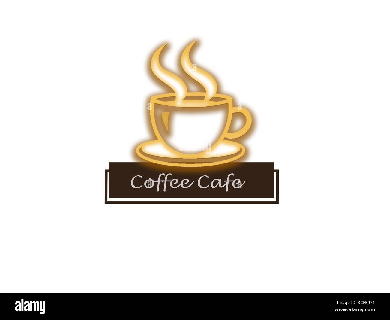 Logo du café. Café premium ou symbole de marque de café icône et vecteur. Illustration de Vecteur