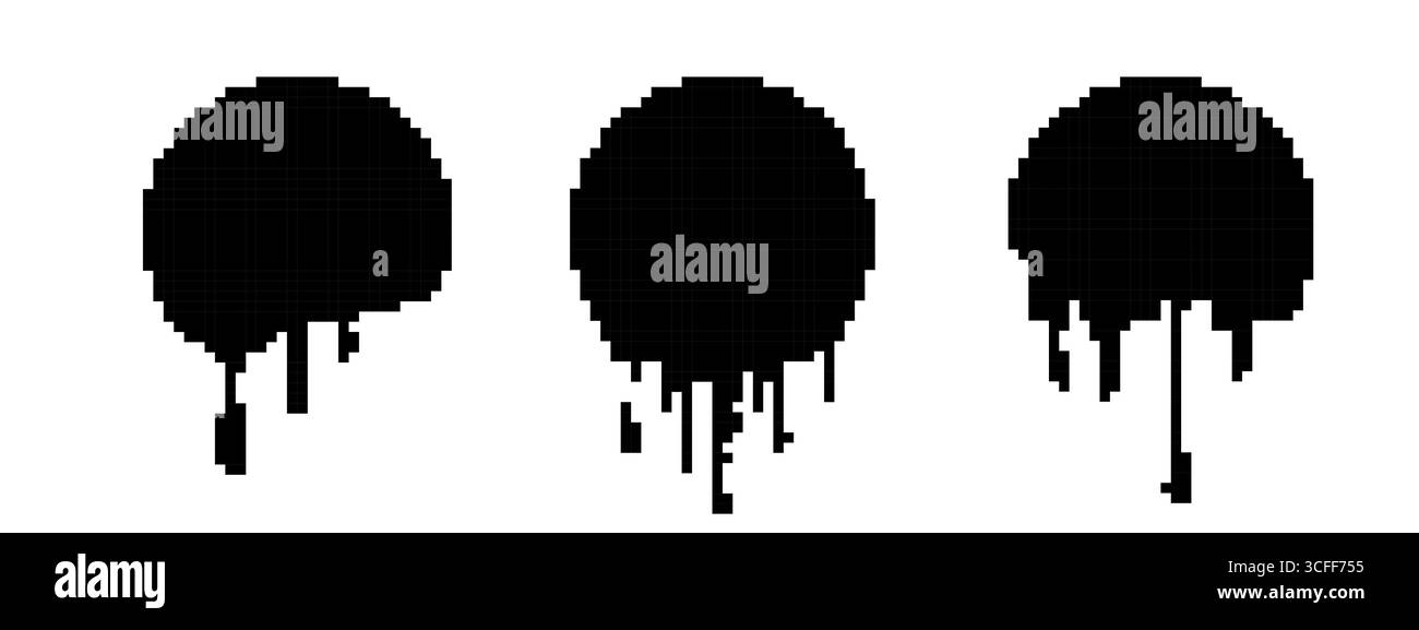 Visages Pixel art : expressions mosaïques uniques pour un design créatif Illustration de Vecteur