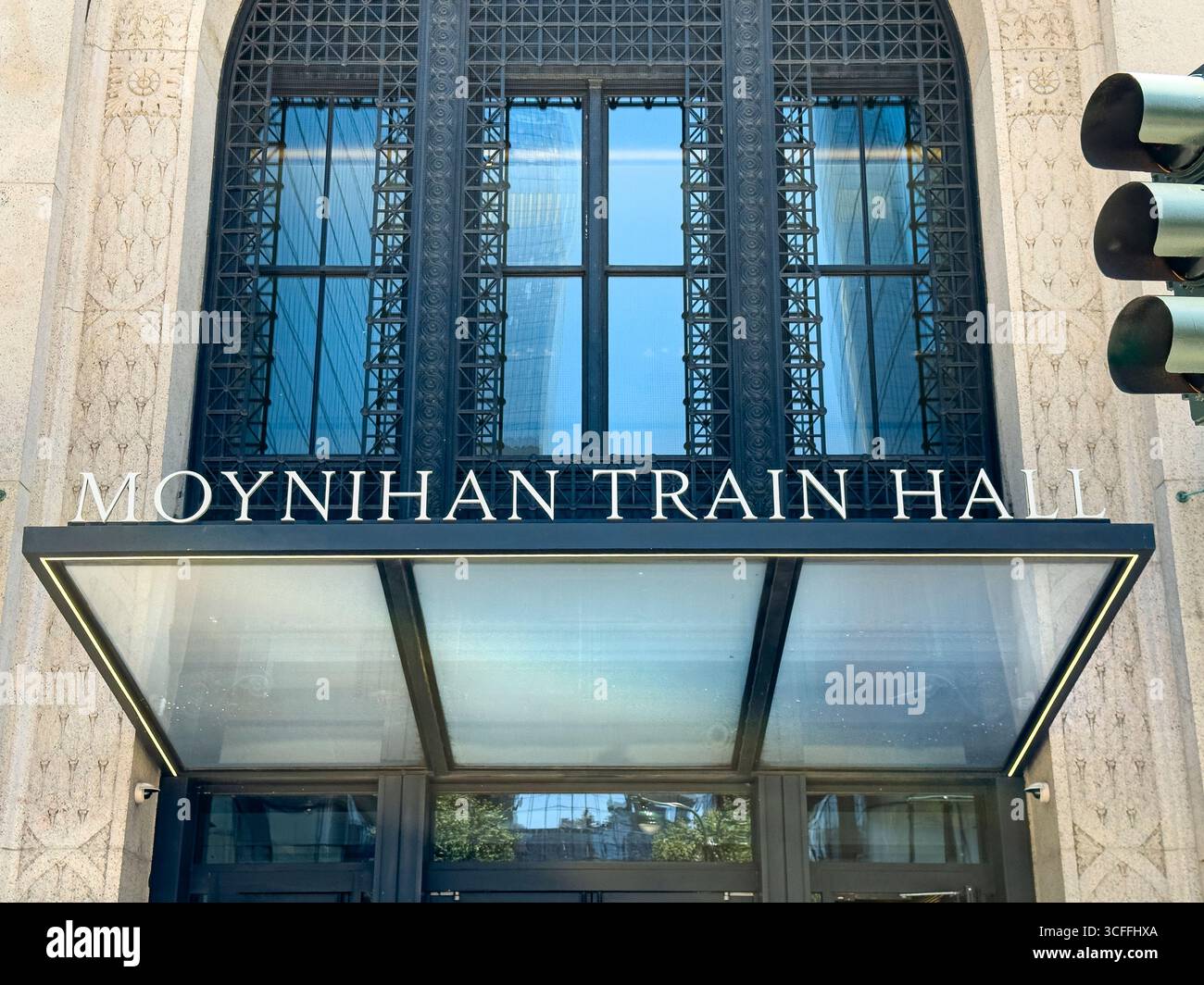 Moynihan train Hall, James A. Farley Building, Building exterieur detail, Eight Avenue, Manhattan, New York City, New York, États-Unis Banque D'Images