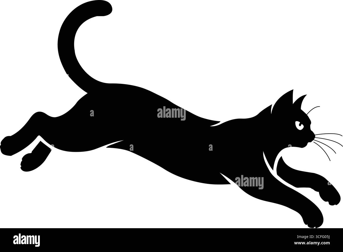 Silhouette Jumping Cat – gracieux mouvement félin pour un design minimaliste Illustration de Vecteur