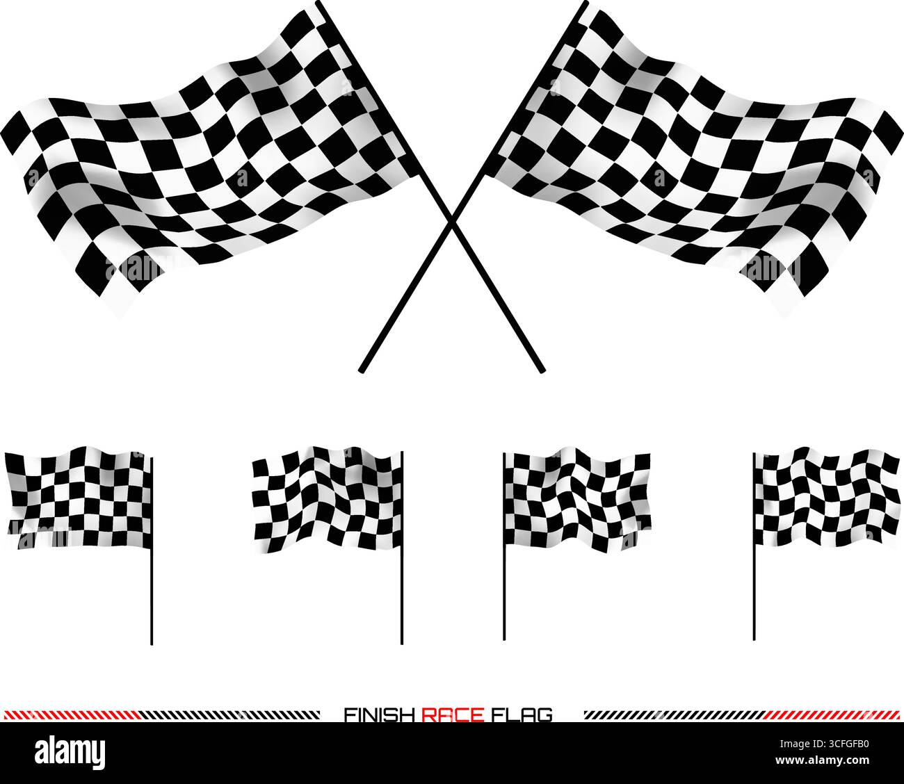 drapeau de fin de course 3d damier. Texture d'onde de vérificateur de vitesse de rallye de voiture à l'illustration vectorielle de route de moteur. Fond de formule rétro représentant la vitesse Illustration de Vecteur