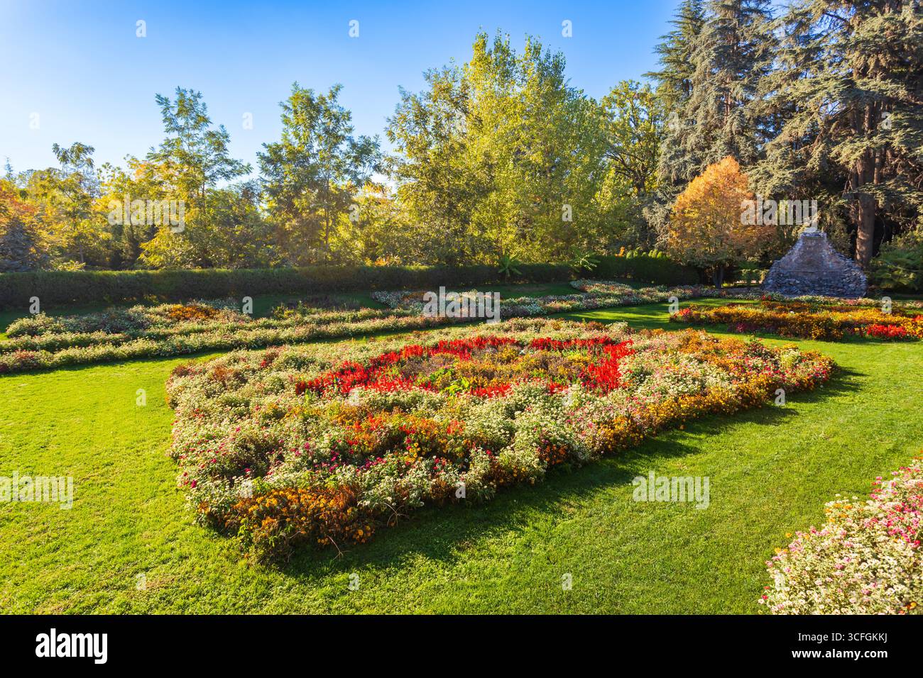 Jardin botanique à Douchanbé. Douchanbé est la capitale du Tadjikistan. Banque D'Images
