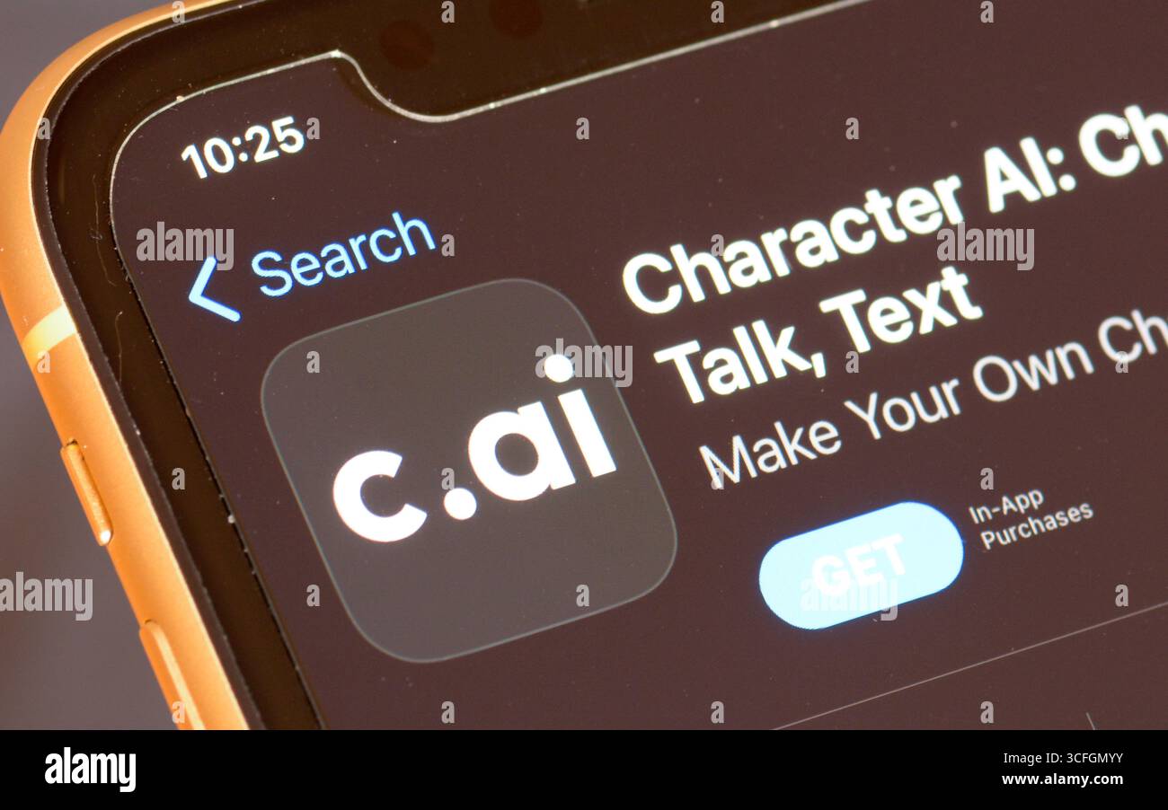 App Character ai dans l'App Store d'Apple Banque D'Images
