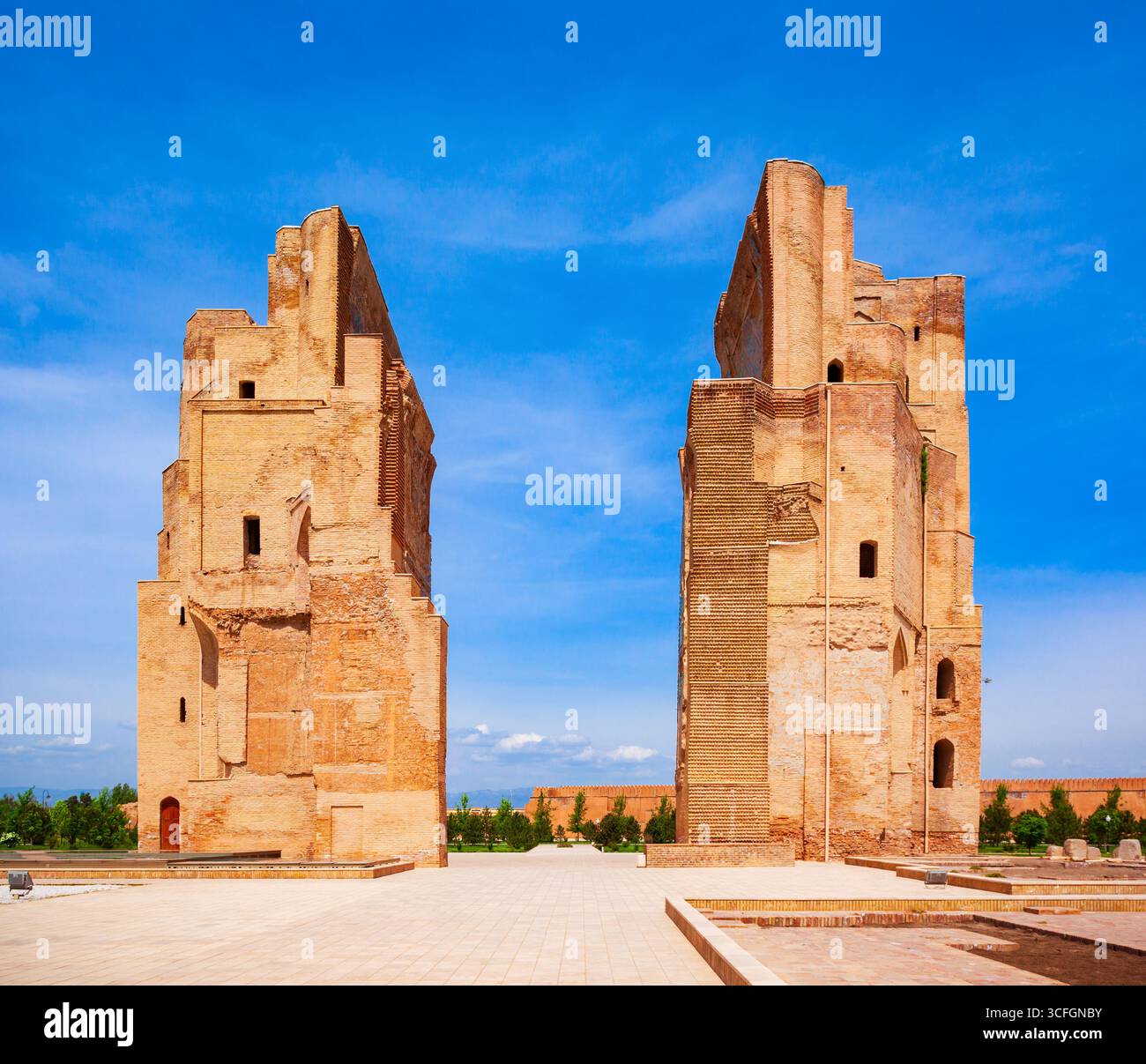 AK-Saray ou palais Ak Saray dans la ville de Shahrisabz en Ouzbékistan Banque D'Images