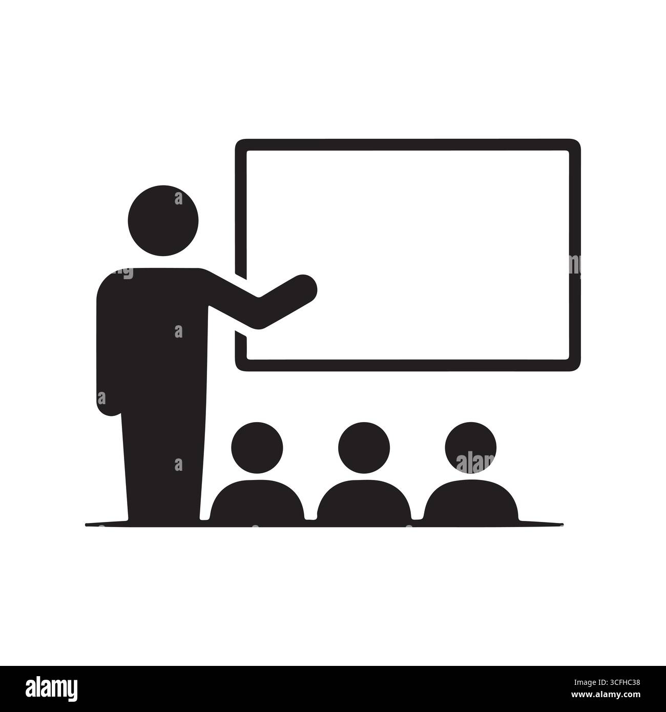Enseignant donnant une présentation à une salle de classe. Illustration de Vecteur