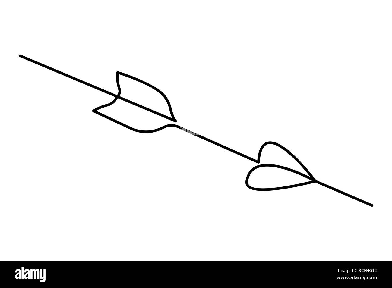 Icône de flèche dans un dessin continu d'une ligne avec un style minimaliste et illustration de contour simple Illustration de Vecteur