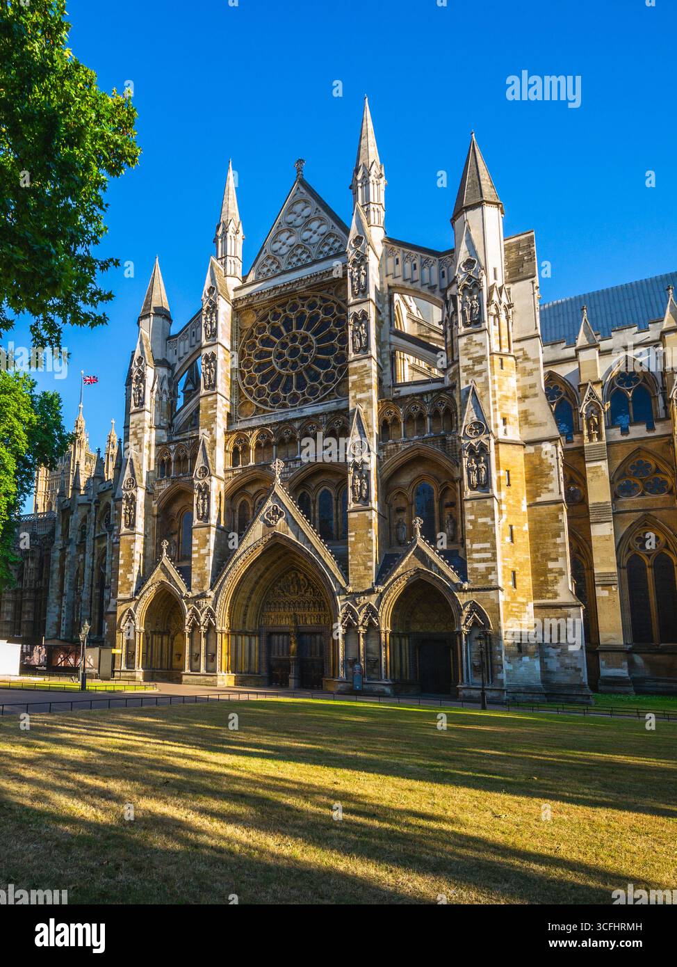 Façade de l'abbaye de Westminster à Londres, Angleterre, Royaume-Uni Banque D'Images
