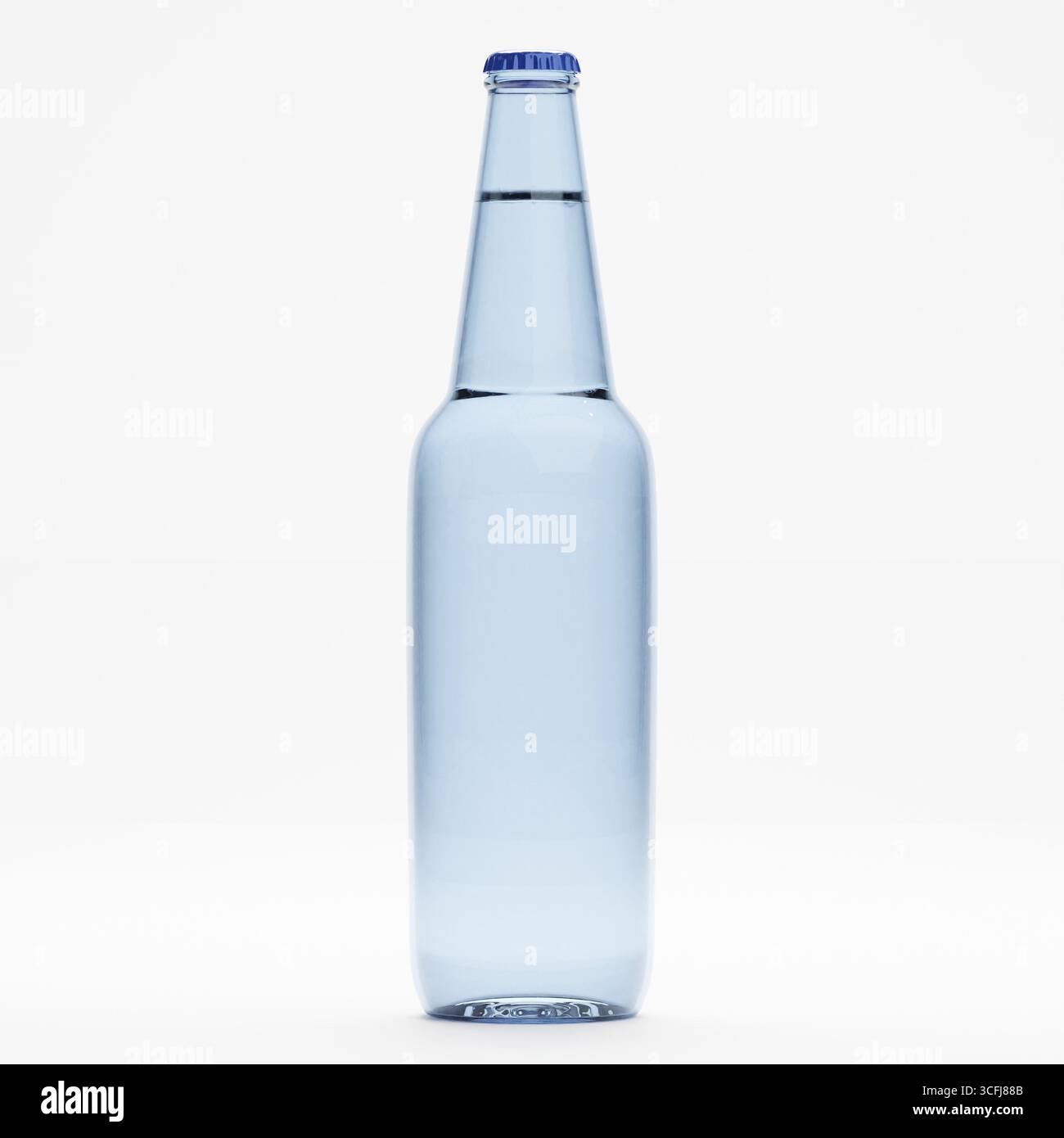 rendu 3d de bouteilles en verre de bière ou d'alcool de liqueur isolées sur blanc Banque D'Images