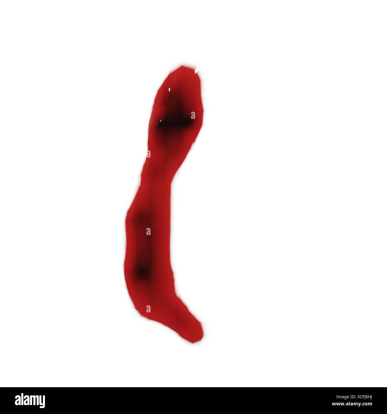 Isolé sur blanc 3d rendu de vin rouge sang liquide petite lettre alphabets Banque D'Images
