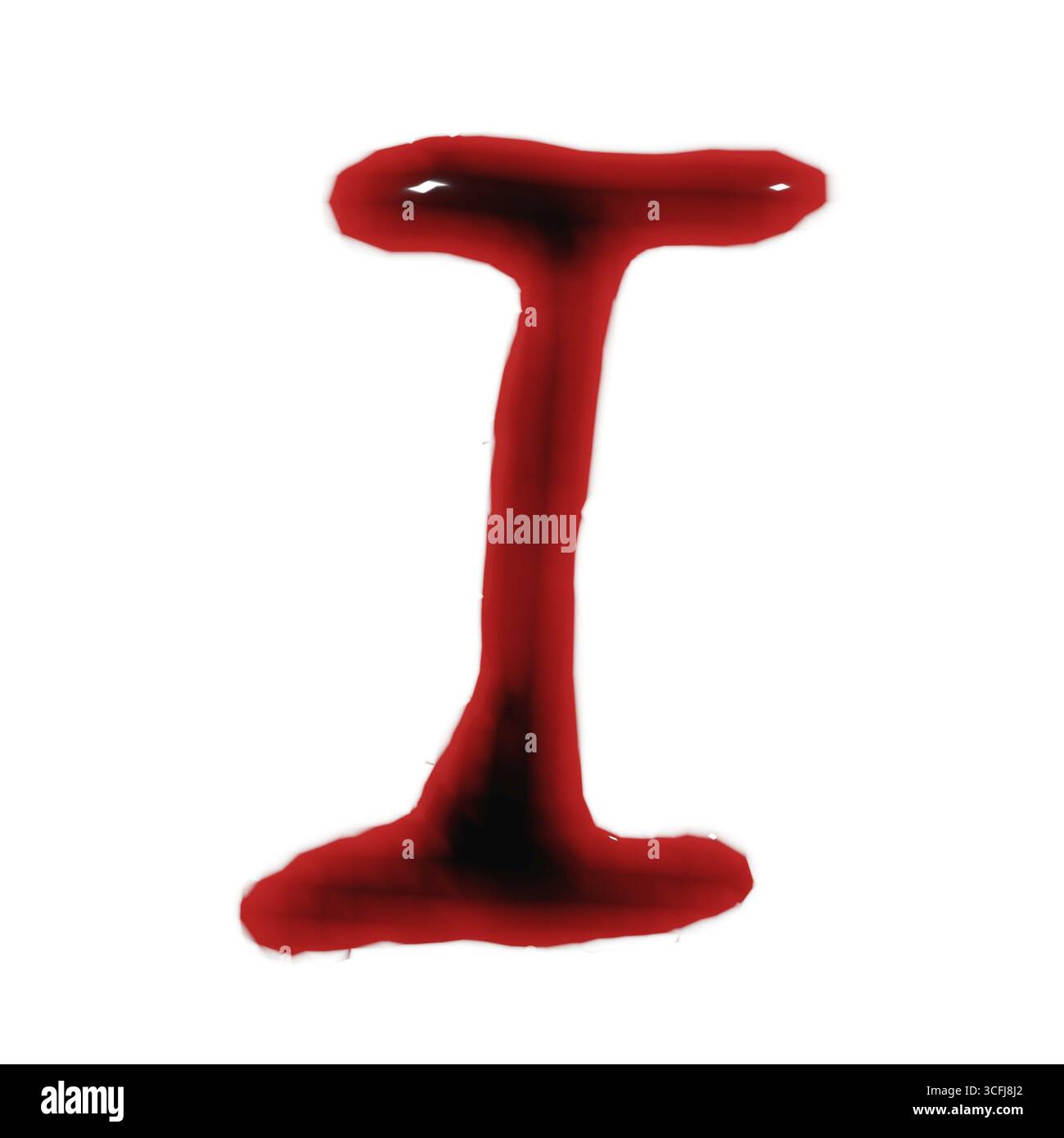 Isolé sur rendu 3d blanc des alphabets liquides de vin rouge sang Banque D'Images