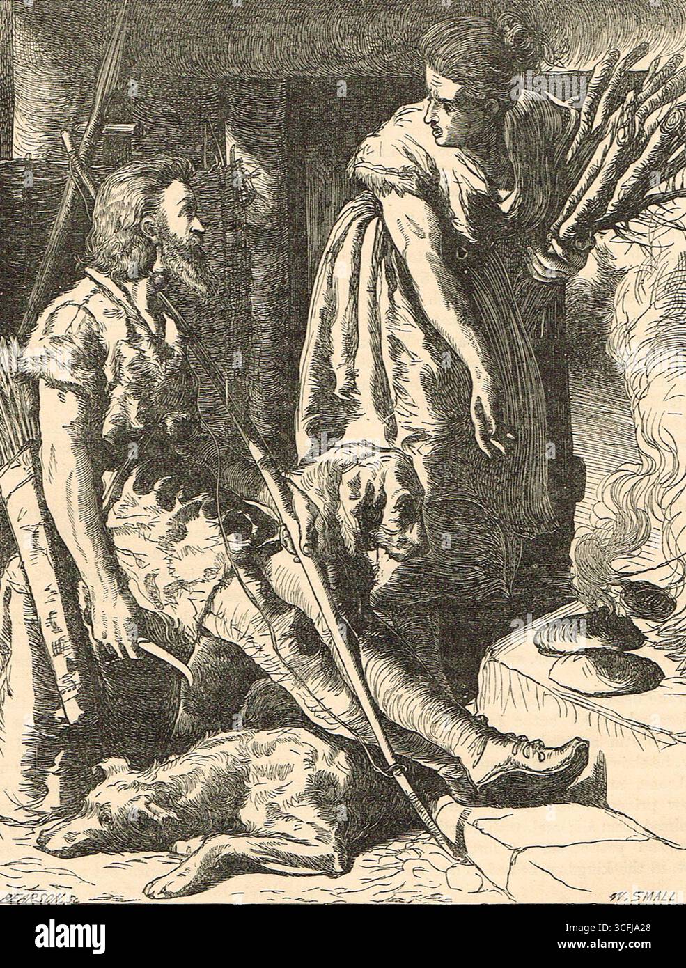 Roi Alfred dans la cabane du troupeau soigné Banque D'Images