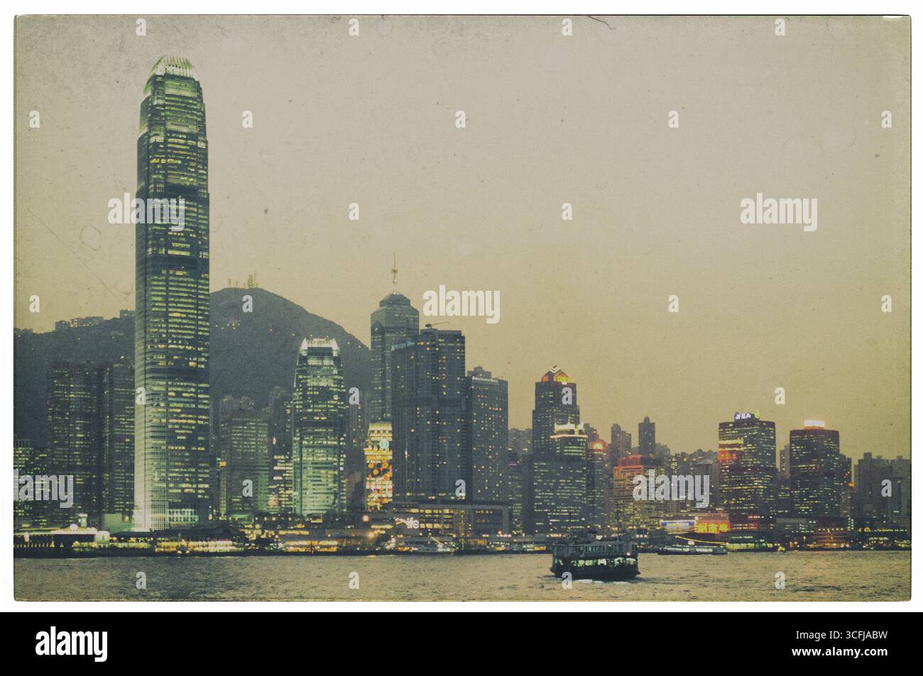 Hong Kong Victoria Harbour dans un style vintage Banque D'Images
