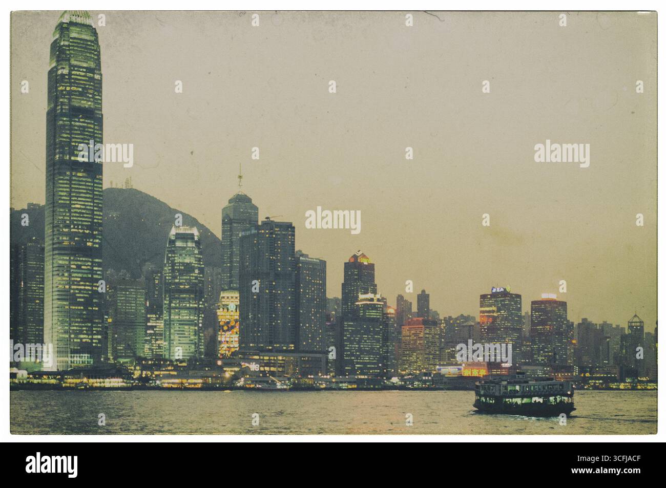 Hong Kong Victoria Harbour dans un style vintage Banque D'Images