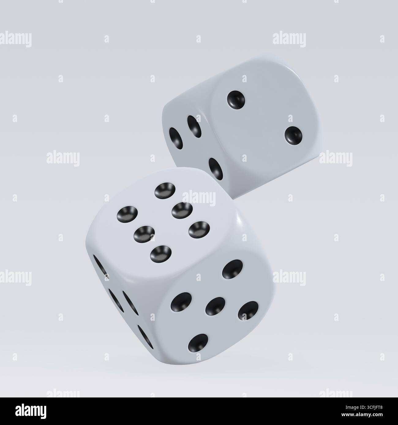 rendu 3d de dés isolés pour casino ou concept de jeu Banque D'Images