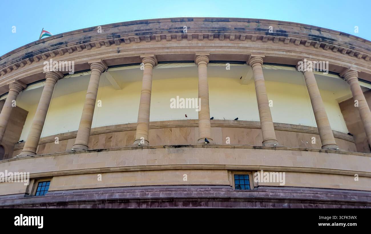 architecture du parlement indien à la lumière du jour Banque D'Images