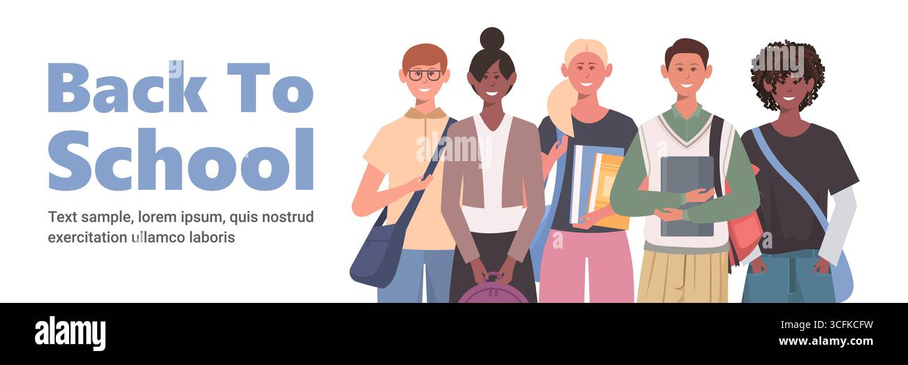 Retour à l'école. Les écoliers du primaire. Concept d'éducation et de science. Vecteur non généré par IA Banque D'Images