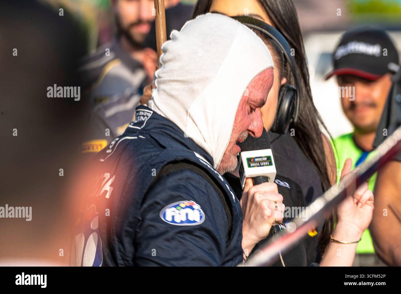 MOGI GUAçU, SP - 23.08.2025 : SEXTA ETAPA NASCAR BRASIL - Rubens Barrichello remportant la 1ère course de la 6ème étape NASCAR Brésil sur le circuit Velocittá à Mogi-Guaçú (SP) ce samedi (23). (Photo : Fabio Leoni/Fotoarena) Banque D'Images