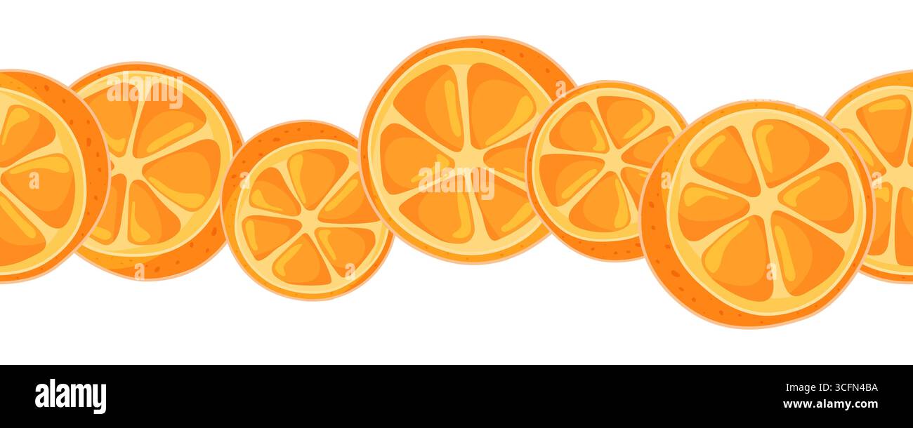 Cadre de bordure orange avec tranches au centre Illustration de Vecteur