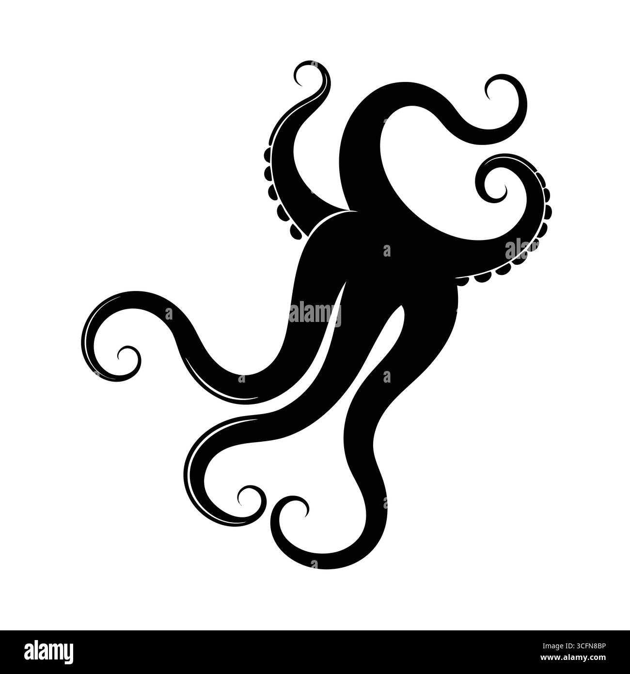 croquis de gravure de tentacule de poulpe dessiné à la main Illustration de Vecteur