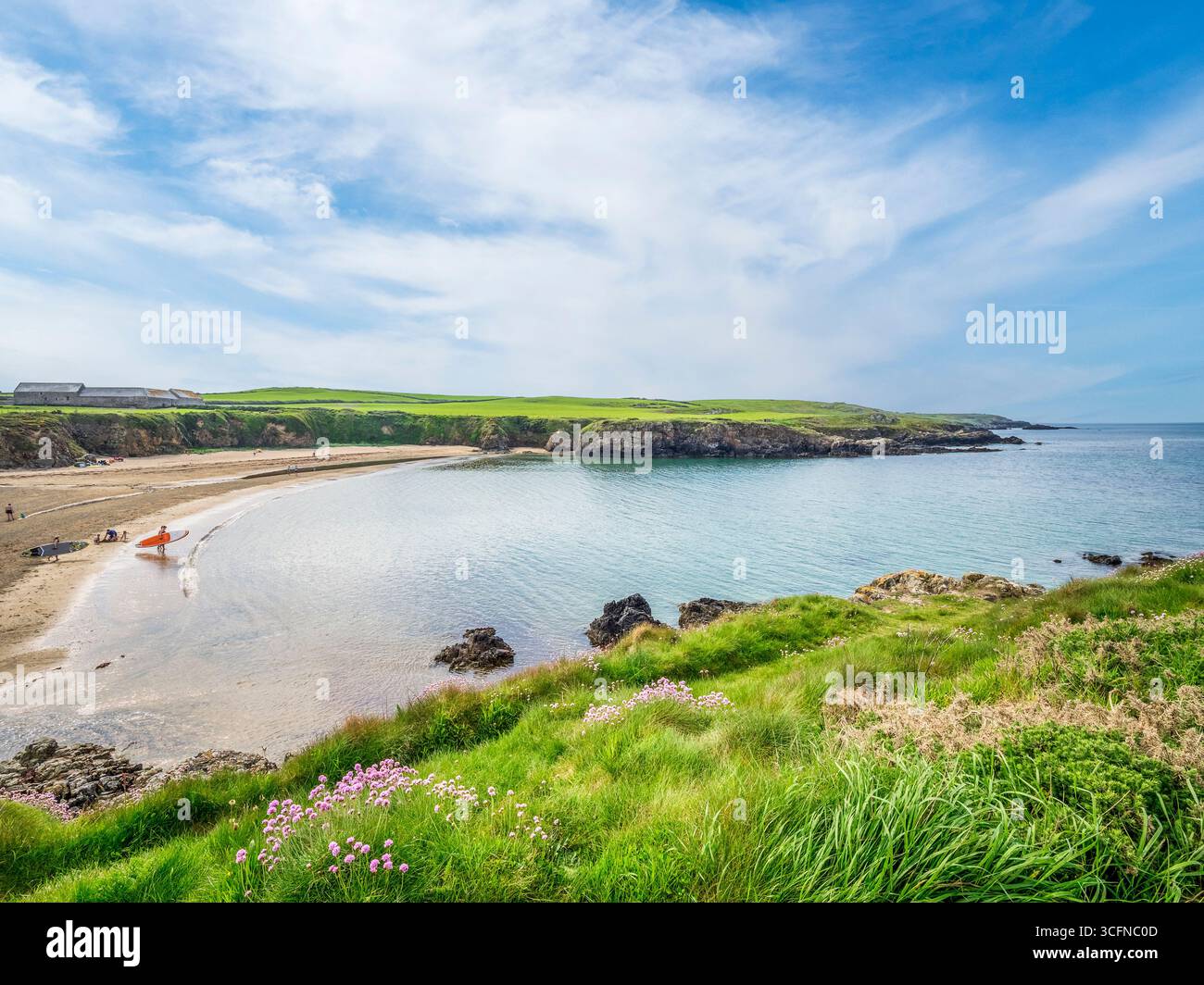 Plage à Porth Trecastell sur la côte ouest d'Anglesey, pays de Galles, Royaume-Uni Banque D'Images