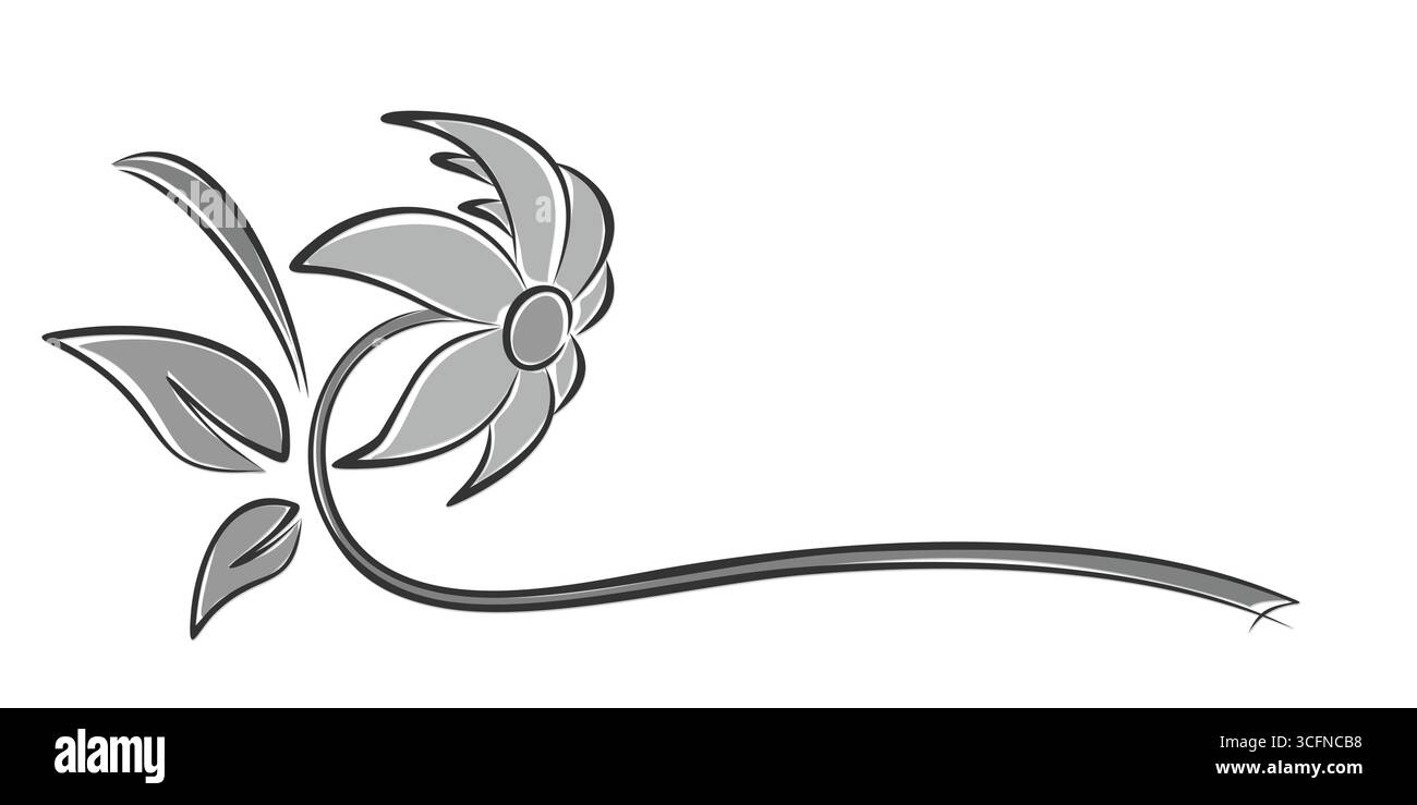 Le symbole d'une fleur de jardin stylisée. Illustration de Vecteur