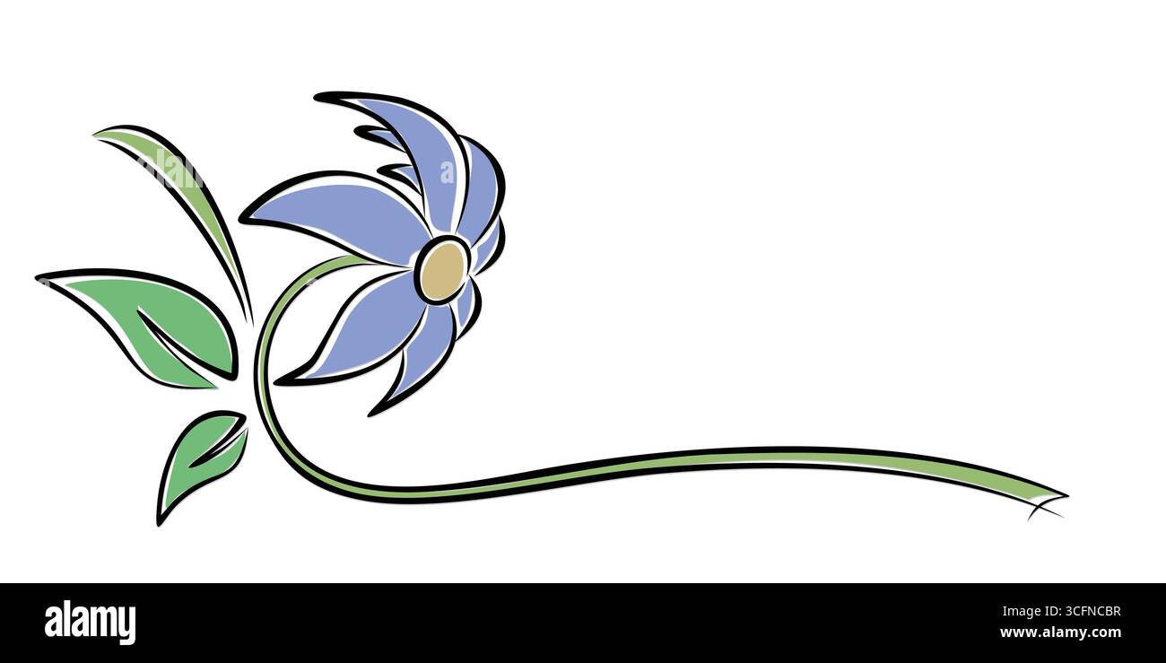 Le symbole d'une fleur de jardin stylisée. Illustration de Vecteur