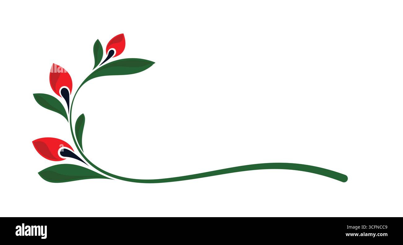 Le symbole rouge stylisé de fleur sauvage. Illustration de Vecteur