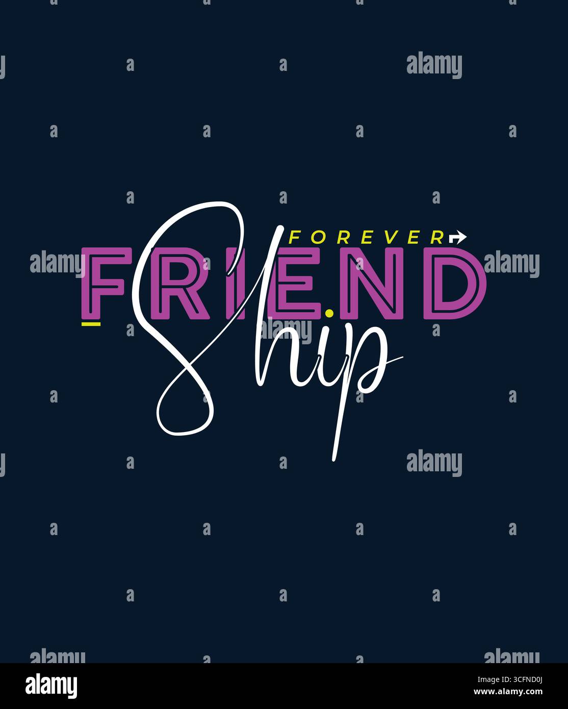 Motif t-shirt Friendly Forever Illustration de Vecteur