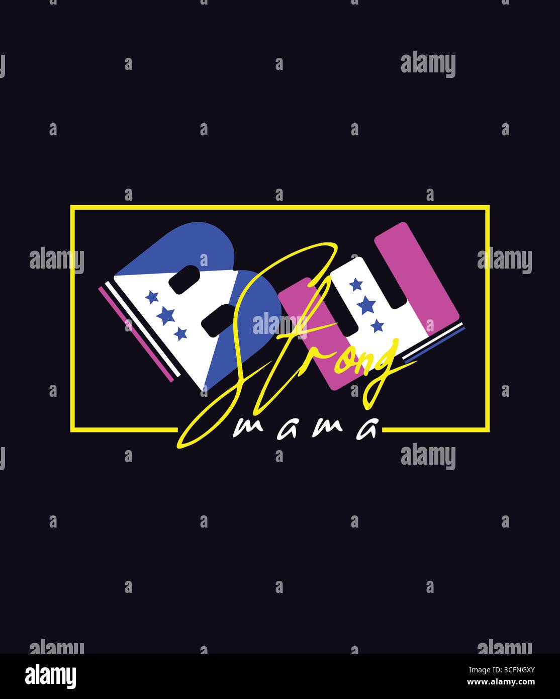 design de t-shirt be strong mama Illustration de Vecteur