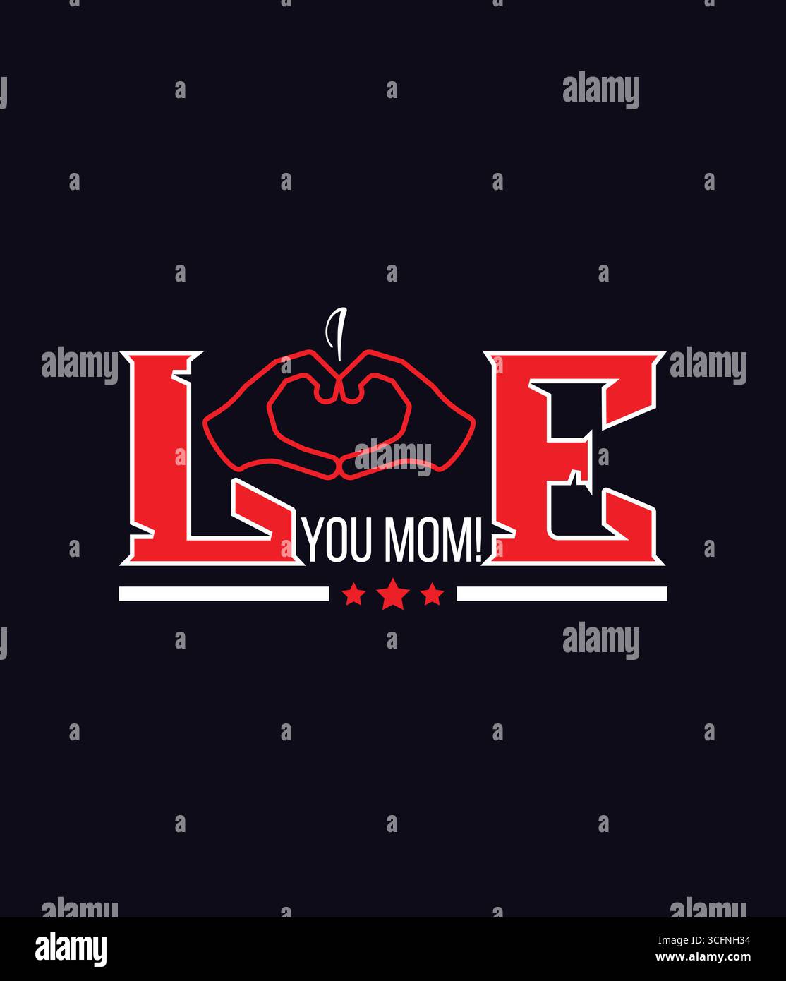 I Love You MOM t-shirt design Illustration de Vecteur
