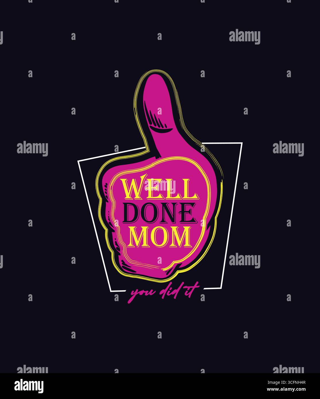 motif t-shirt maman bien fait Illustration de Vecteur