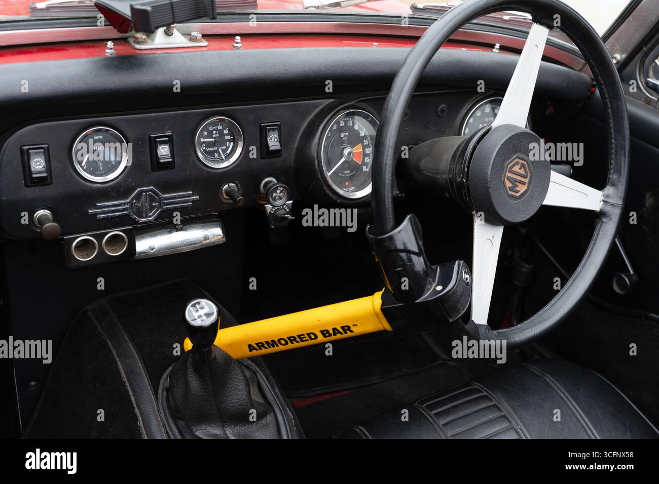 Verrou de volant à barre blindée Banque D'Images