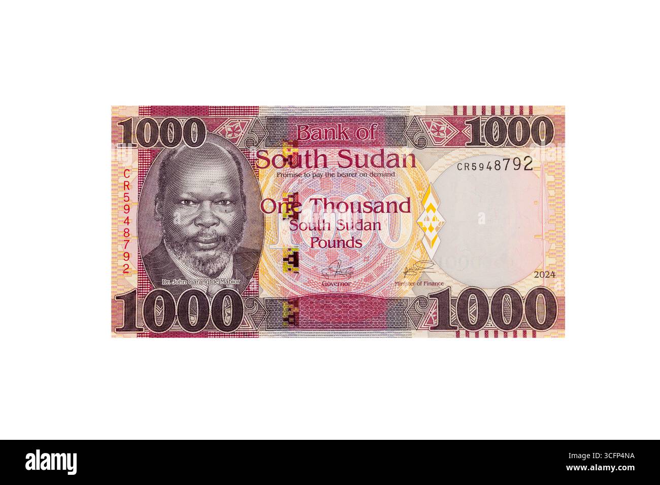 Soudan du Sud billet de 1000 livres recto avec Portrait du Dr John Garang Banque D'Images