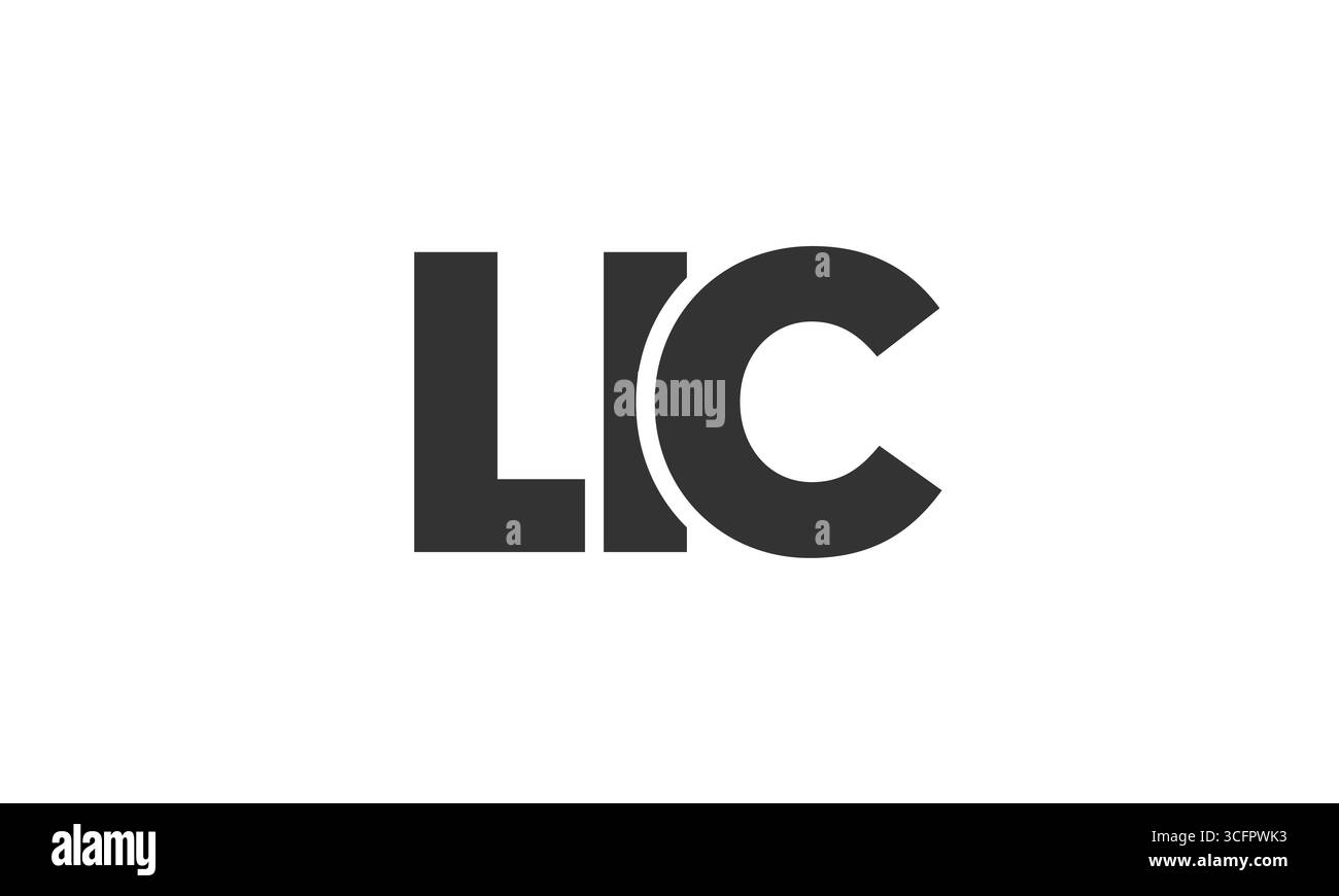 Modèle de conception de logo LIC avec un texte gras fort et moderne. Logotype vectoriel initial présentant une typographie simple et minimale. ID d'entreprise tendance Illustration de Vecteur