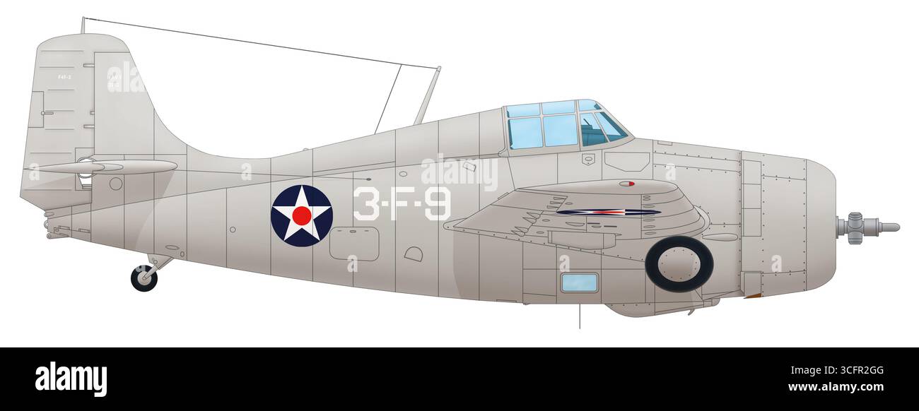 Grumman F4F-3 Wildcat du VF-3, USS Saratoga (CV-3), octobre 1941 Banque D'Images