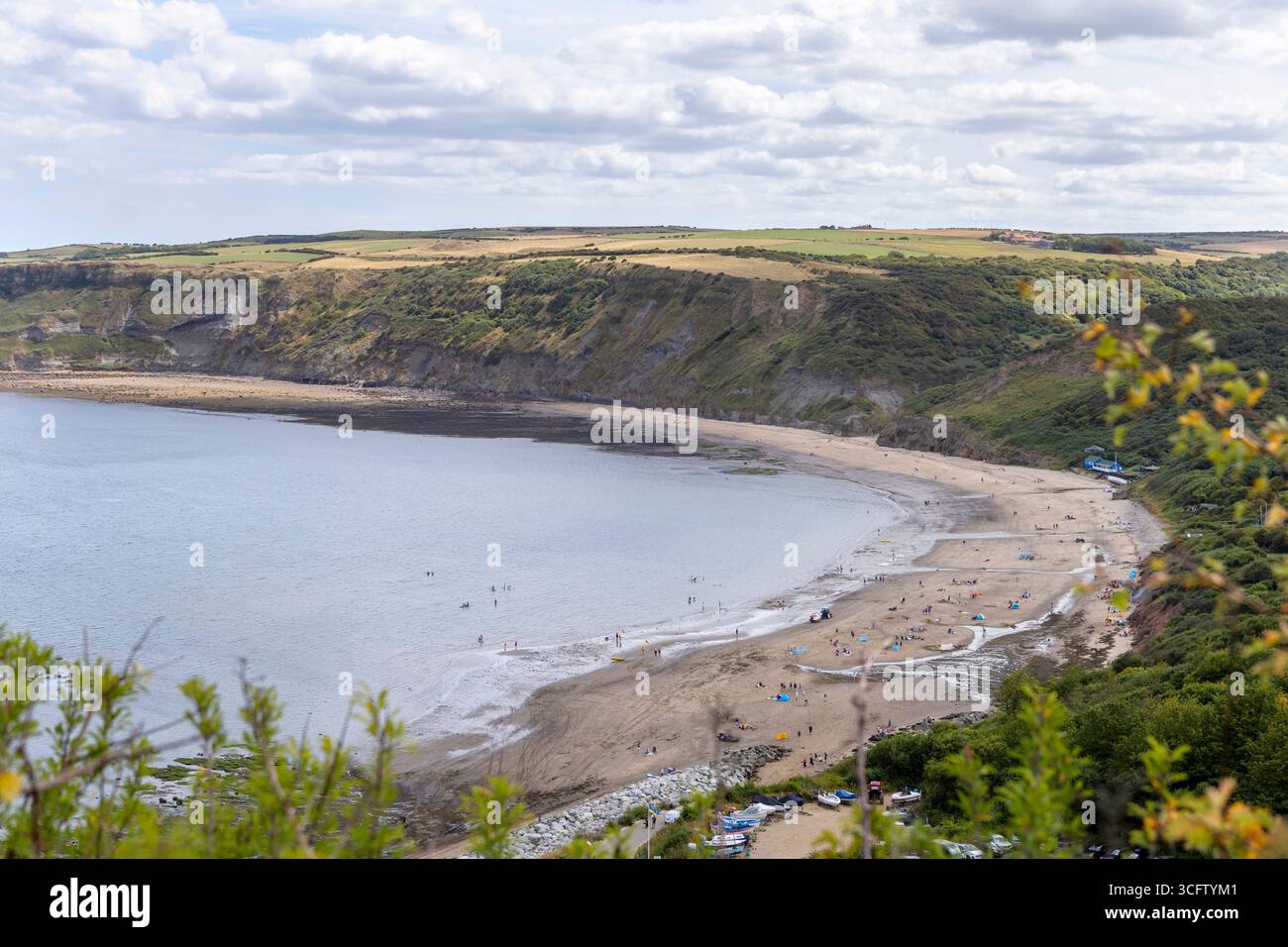 Runswick Bay dans le Yorkshire du Nord, Angleterre Banque D'Images