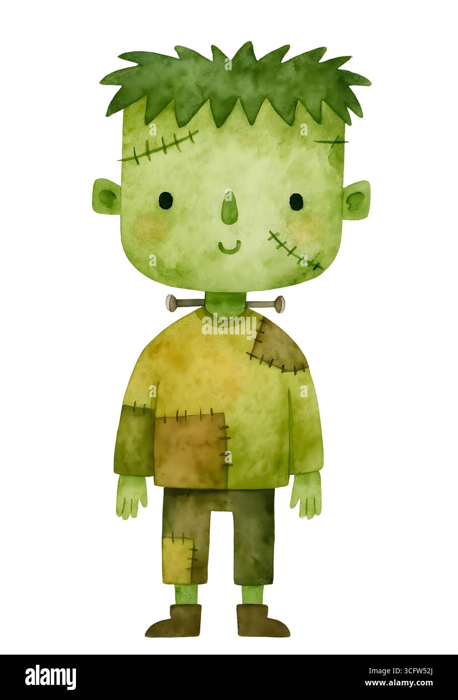 Illustration de personnage mignon d'Halloween, Clipart costume Spooky Kawaii Banque D'Images