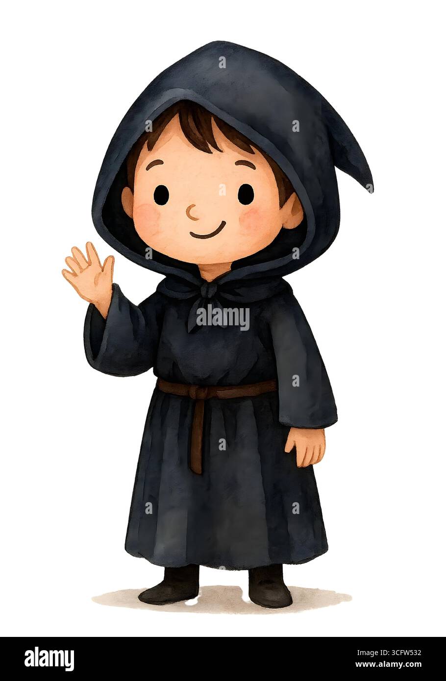 Illustration de personnage mignon d'Halloween, Clipart costume Spooky Kawaii Banque D'Images