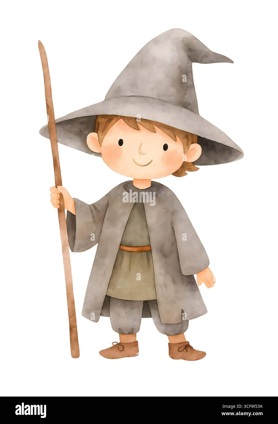Illustration de personnage mignon d'Halloween, Clipart costume Spooky Kawaii Banque D'Images