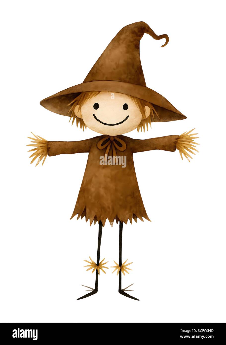 Illustration de personnage mignon d'Halloween, Clipart costume Spooky Kawaii Banque D'Images