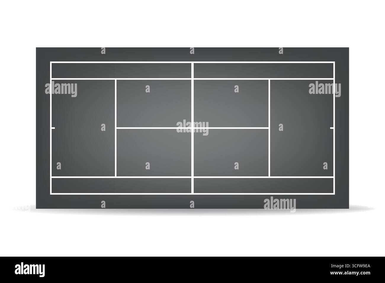 Court de tennis noir Vector, vue de dessus. Illustration réaliste de court de tennis en argile. Icône de terrain de tennis professionnel. Surface du terrain de tennis, stade d'entraînement Illustration de Vecteur