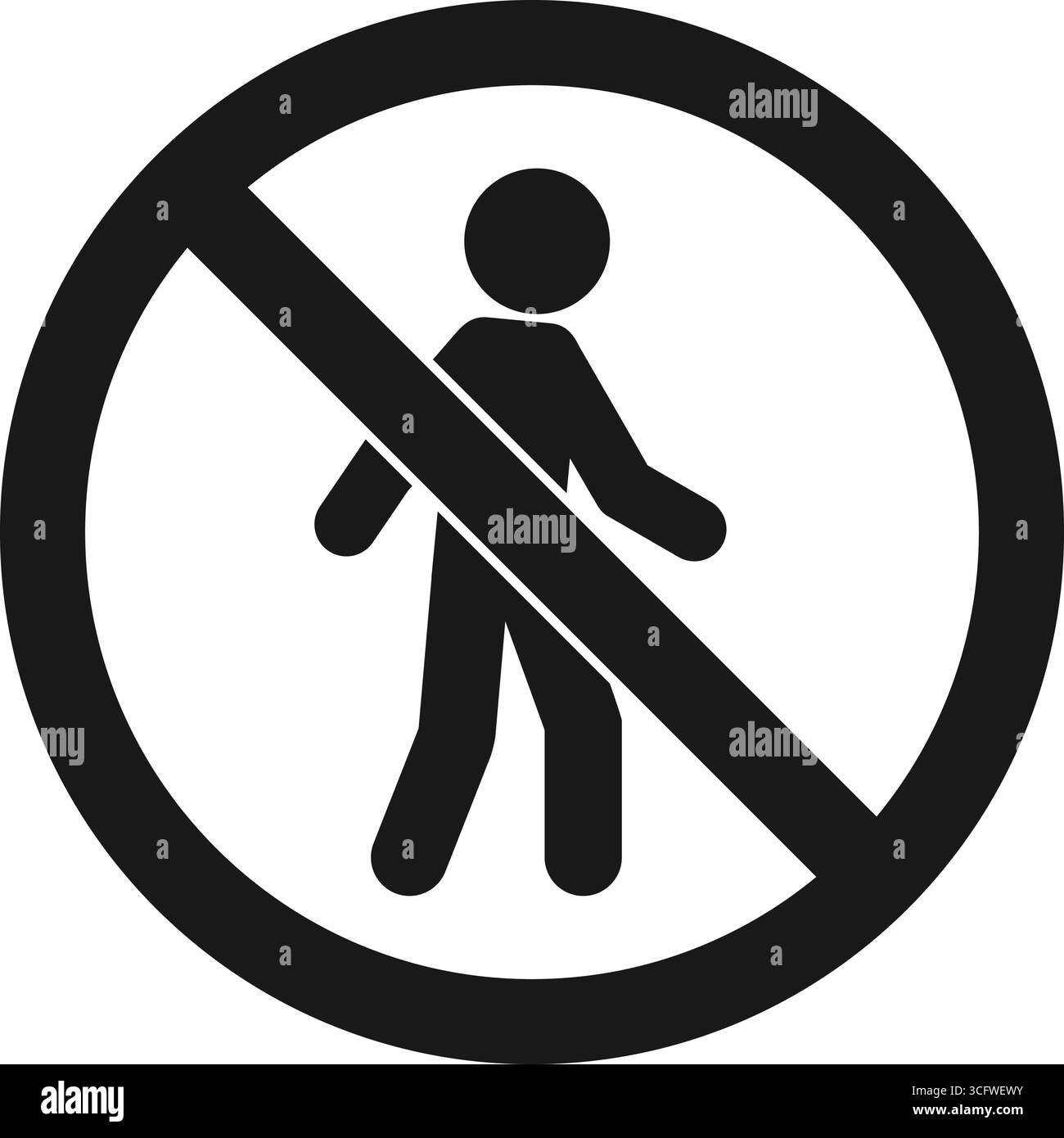 Entrée interdite ou signature du personnel autorisé uniquement avec un bâton générique et un vecteur noir de symbole interdit Illustration de Vecteur