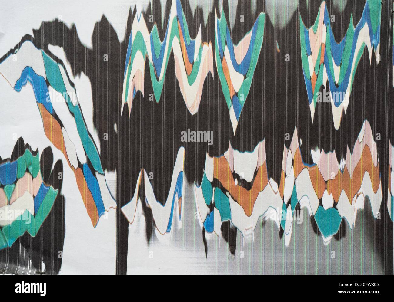 Graphique abstrait de style expressionniste créé par photocopie art technique sur papier Banque D'Images