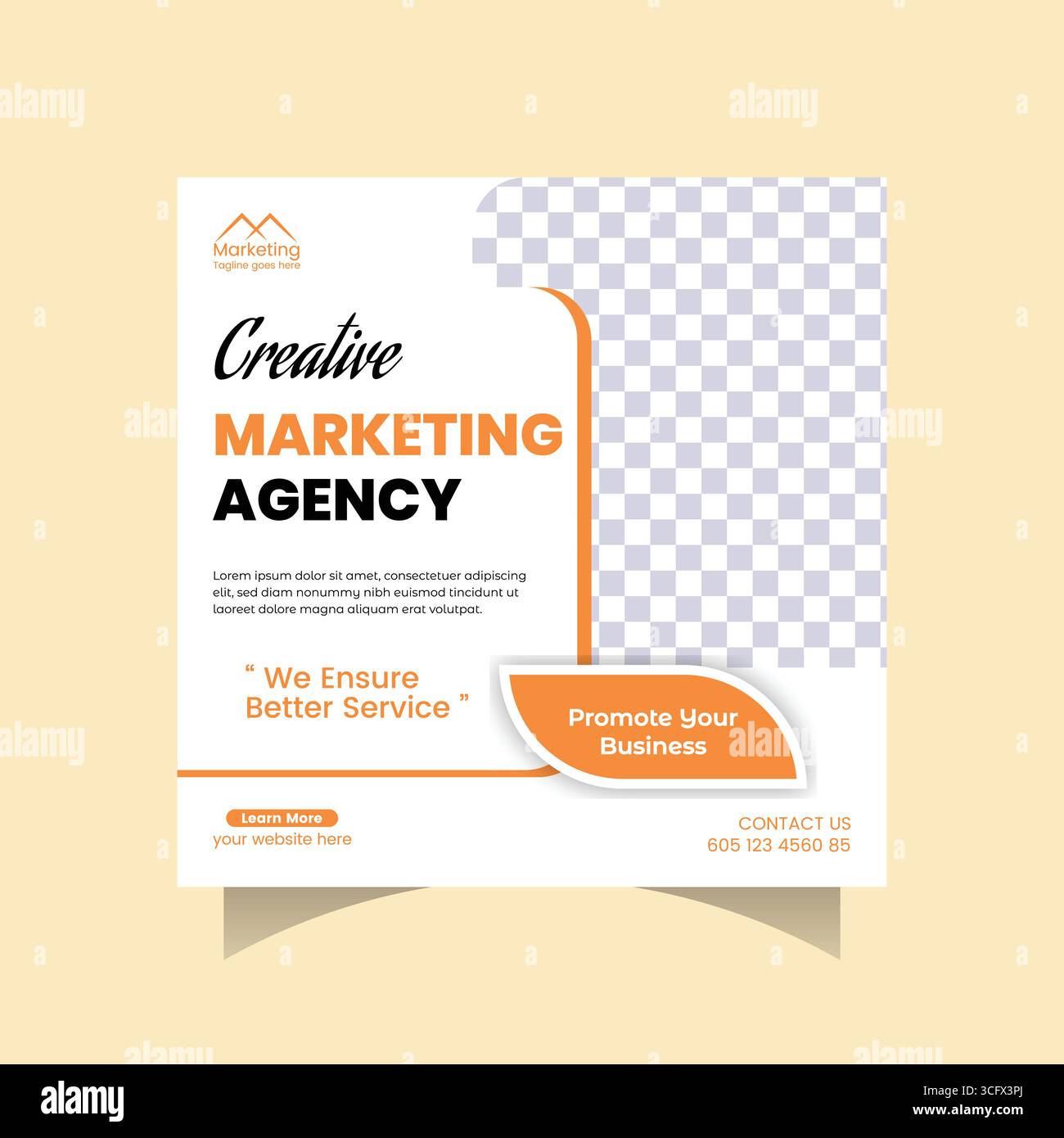 Modèle de publication de médias sociaux d'agence de marketing créatif pour la croissance de l'entreprise Illustration de Vecteur