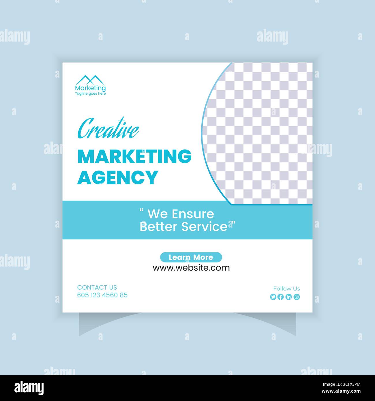 Modèle de publication de médias sociaux d'agence de marketing créatif pour la croissance de l'entreprise Illustration de Vecteur