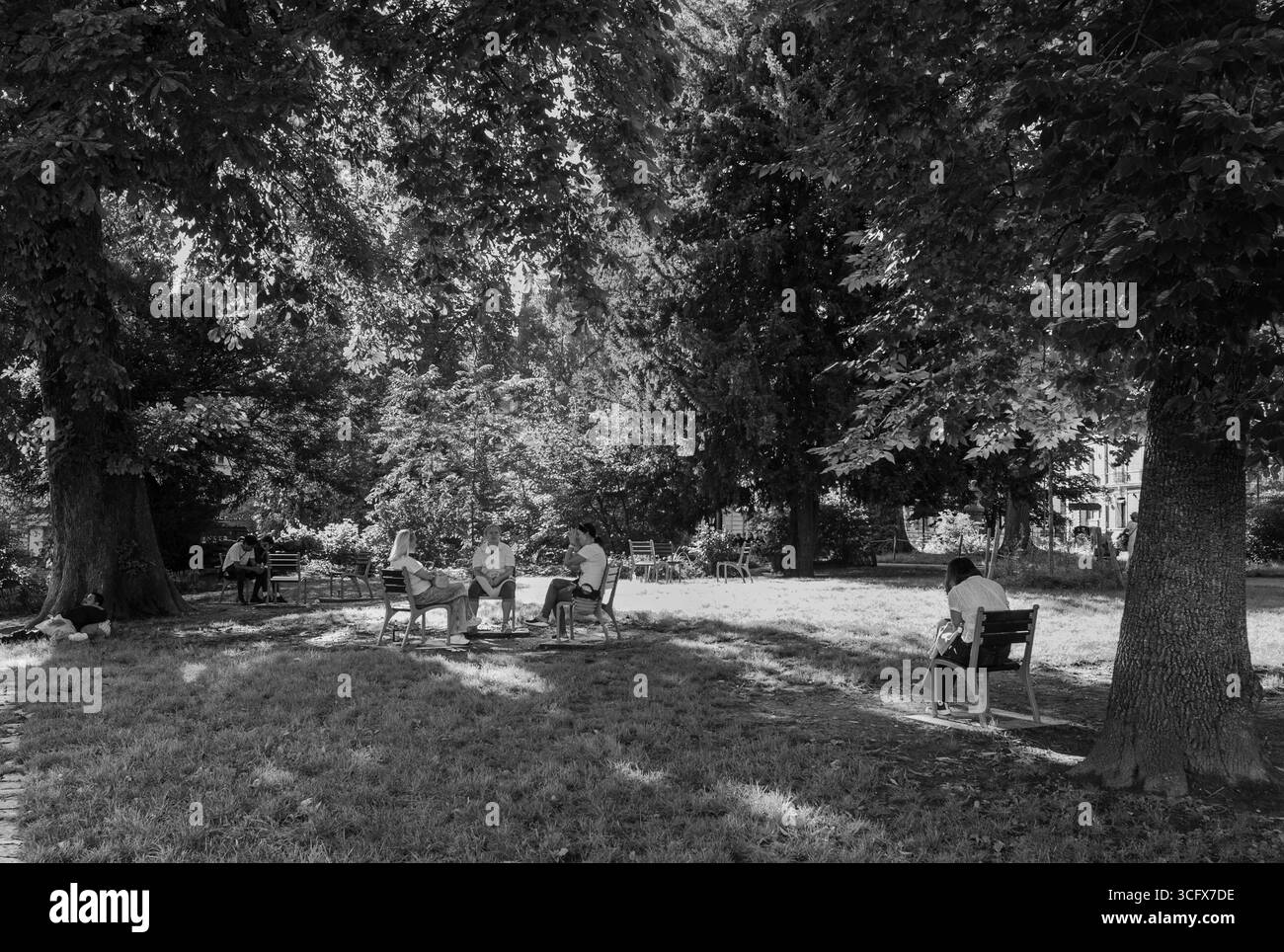 Parc à Square Verdel, Rouen, Normandie, France Banque D'Images