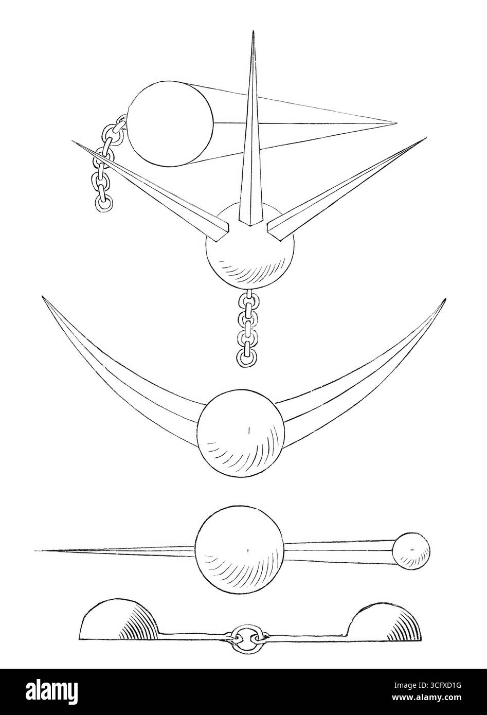 Tir à la perche et à la chaîne dans la guerre navale au XVIIe siècle, tiré du livre The British Army, 1868, Historical, Digitally Restore reproduction from a 19th Century original, Record date not said Banque D'Images