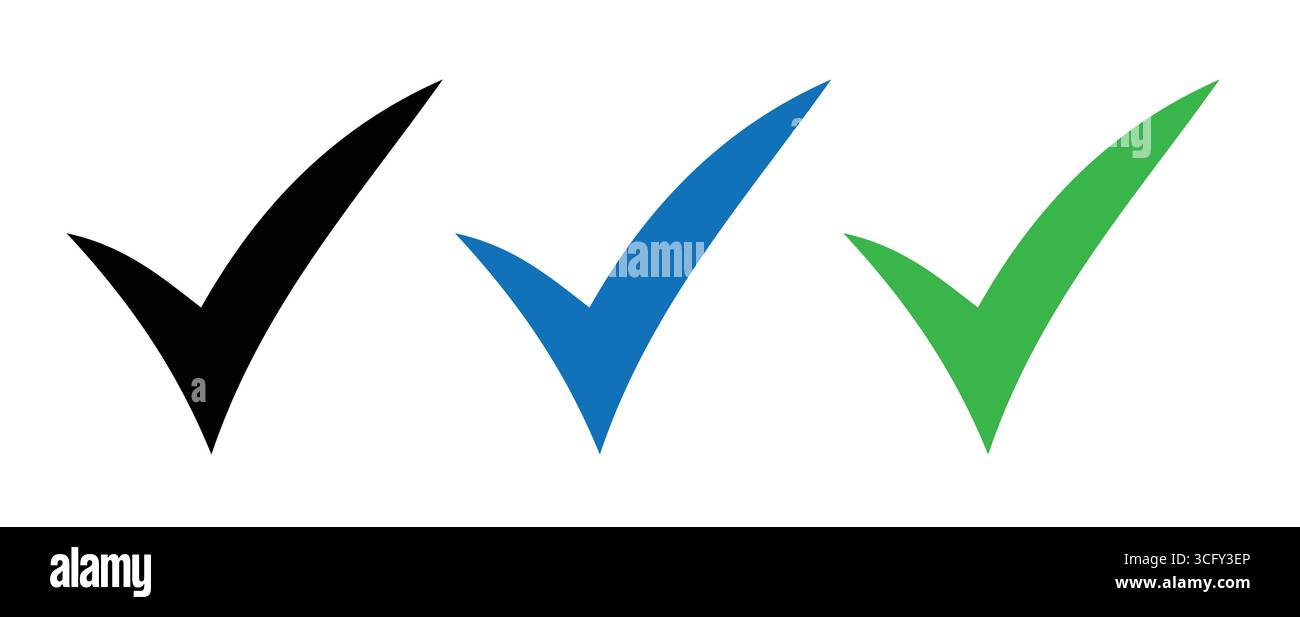Jeu d'icônes de coche en noir, bleu et vert' Illustration de Vecteur