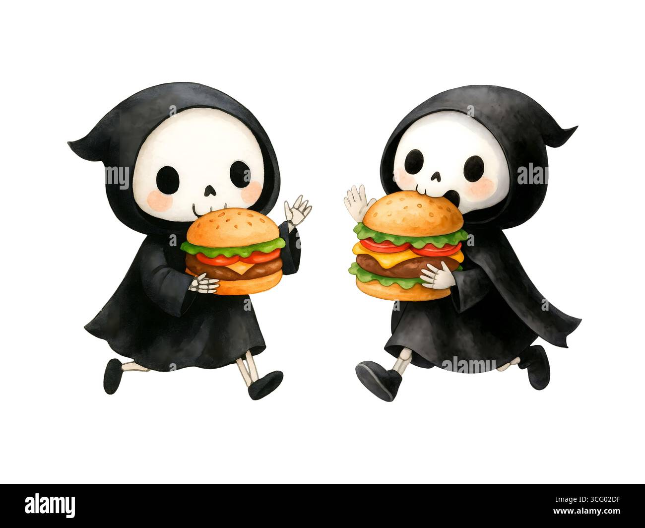 Cute Halloween Pack – Kawaii Spooky Clipart Set Banque D'Images